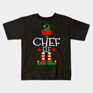 Chef Elf Matching Family Group Christmas Party Pajamas Kids T-Shirt